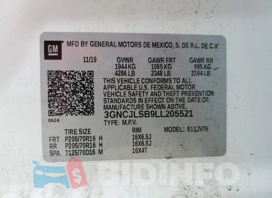 3GNCJLSB9LL205521 Photo# 13
