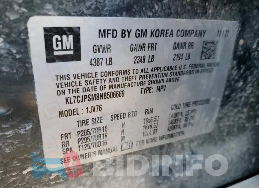 KL7CJPSM8NB506669 Photo# 12