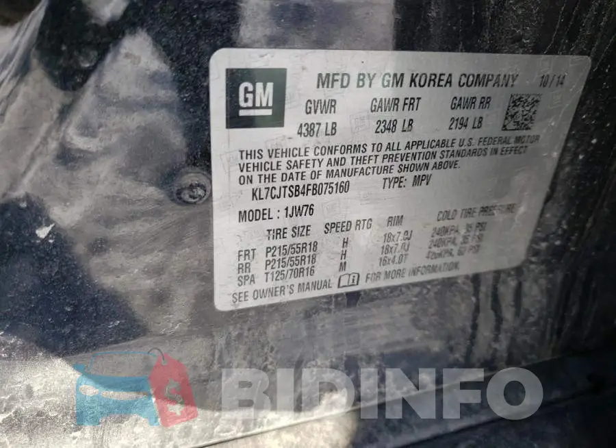 KL7CJTSB4FB075160 Photo# 12