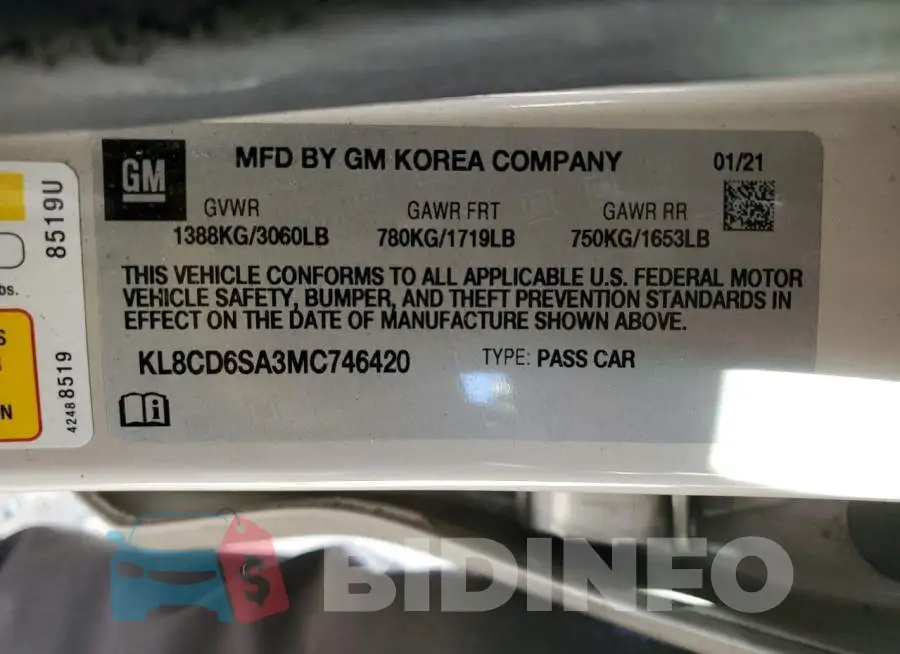 KL8CD6SA3MC746420 Photo# 13