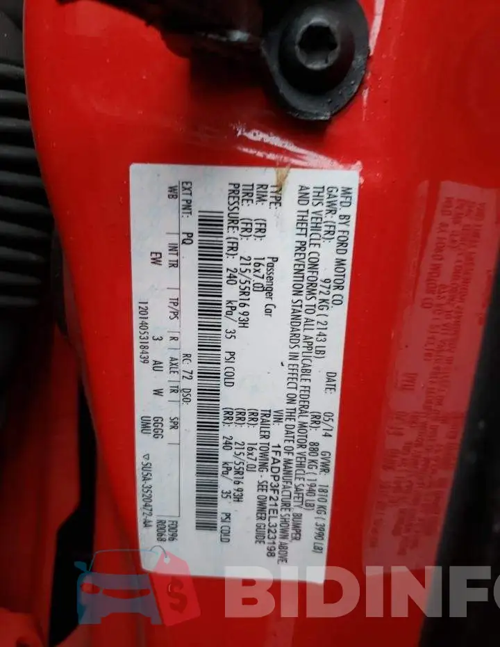 1FADP3F21EL323198 Photo# 12