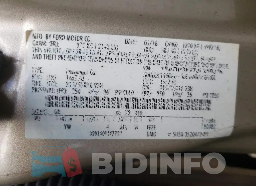 1FADP3F27JL250316 Photo# 10