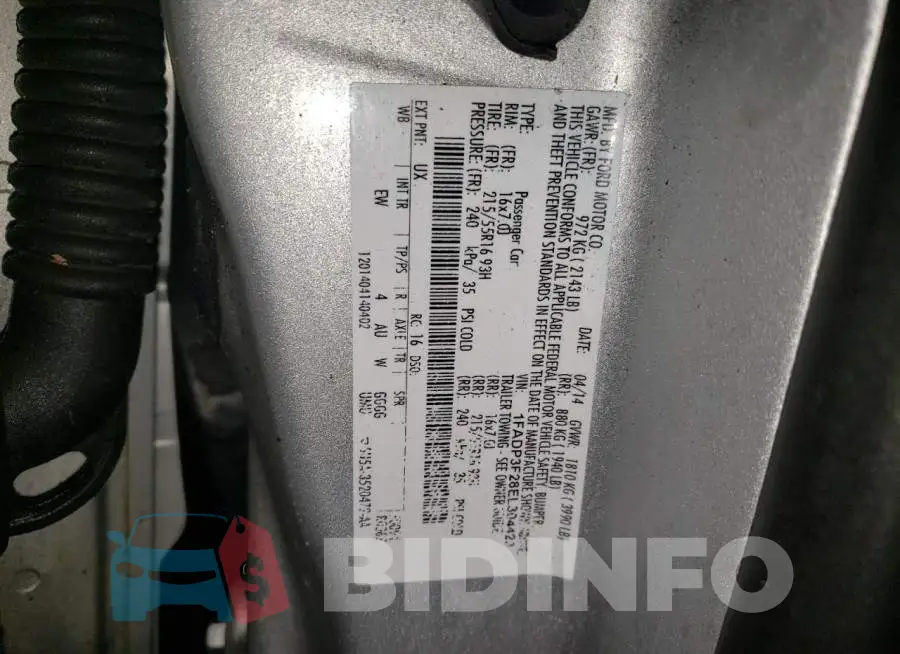 1FADP3F28EL304423 Photo# 12