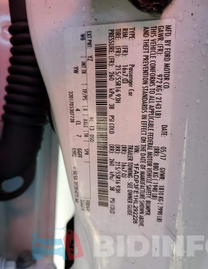 1FADP3FE1HL292226 Photo# 13
