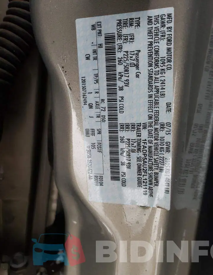 1FADP5AU2FL121119 Photo# 12