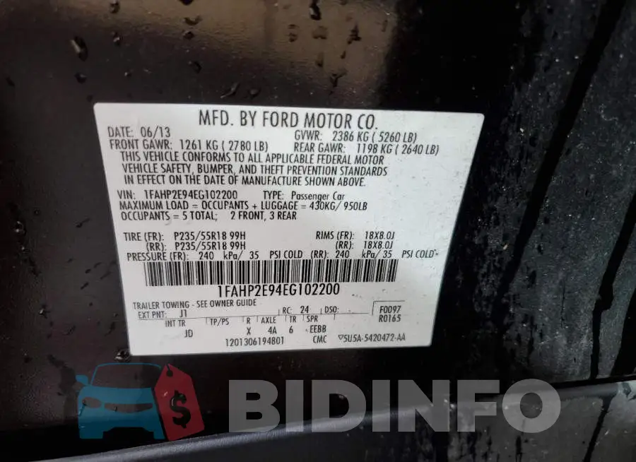 1FAHP2E94EG102200 Photo# 12