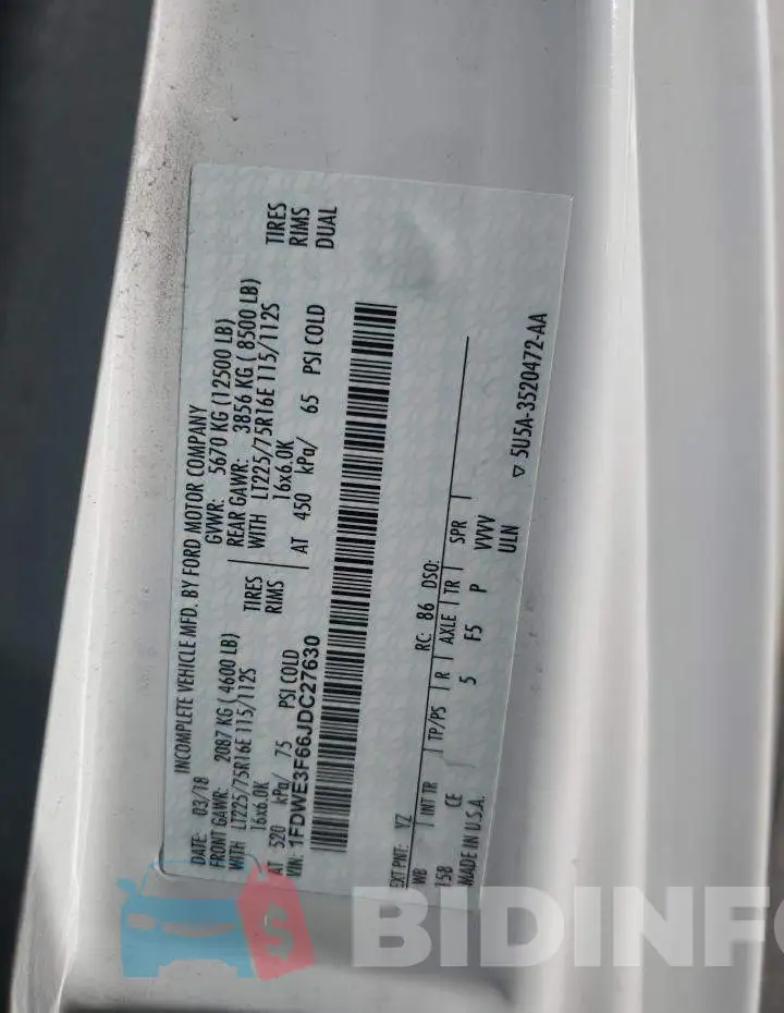 1FDWE3F66JDC27630 Photo# 12