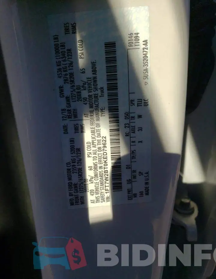 1FT7W2BT0KED79622 Photo# 12