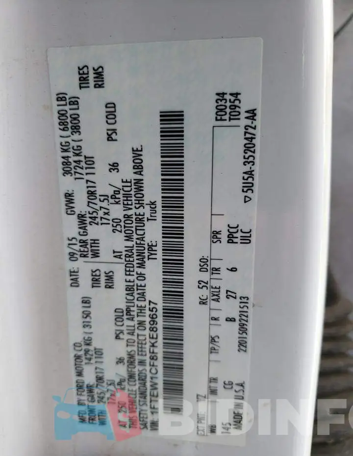 1FTEW1CF8FKE89657 Photo# 10