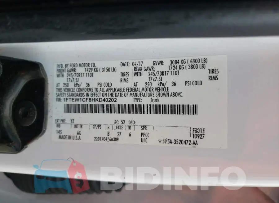 1FTEW1CF8HKD40202 Photo# 12