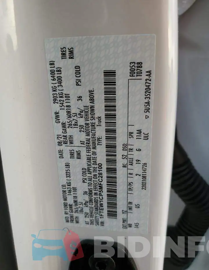 1FTEW1CP5MFC28100 Photo# 13