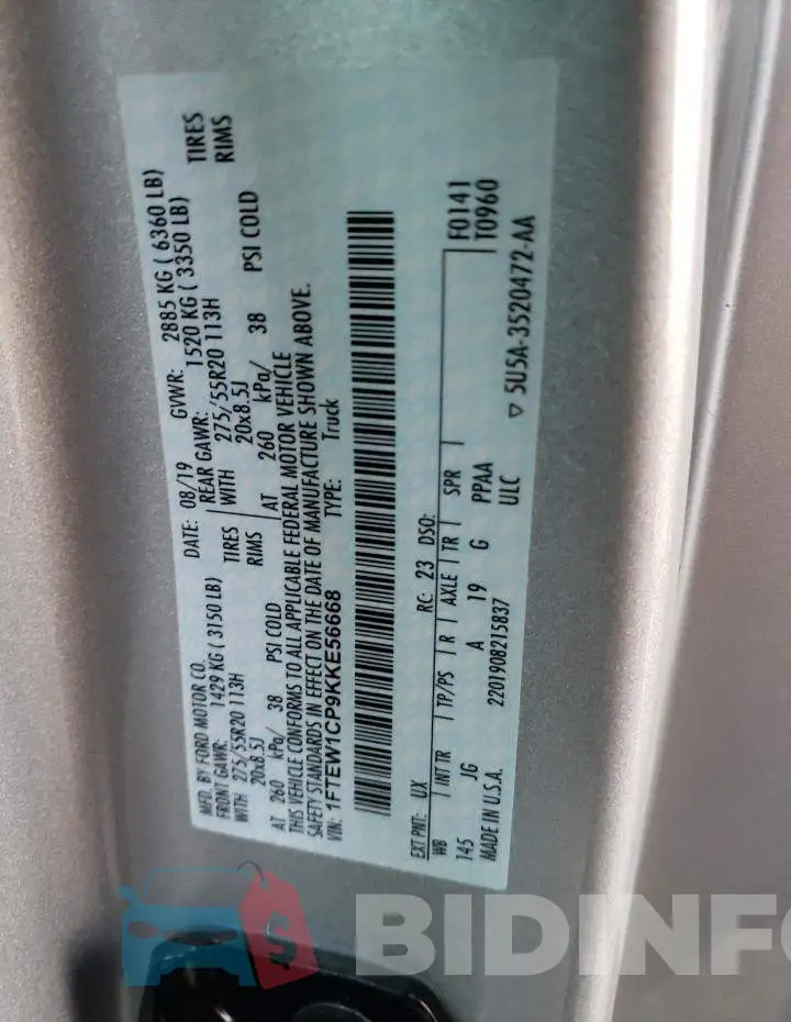 1FTEW1CP9KKE56668 Photo# 13