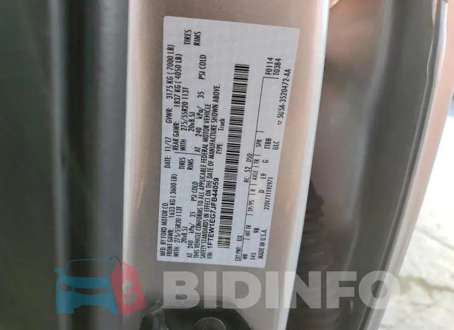1FTEW1EG7JFB44059 Photo# 12