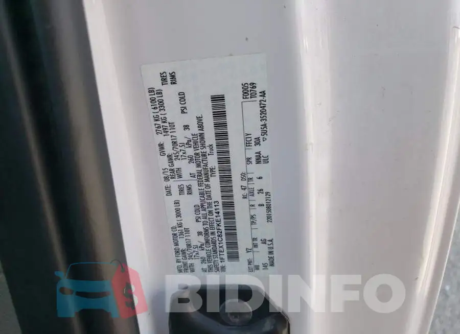 1FTEX1C82FKE14113 Photo# 10