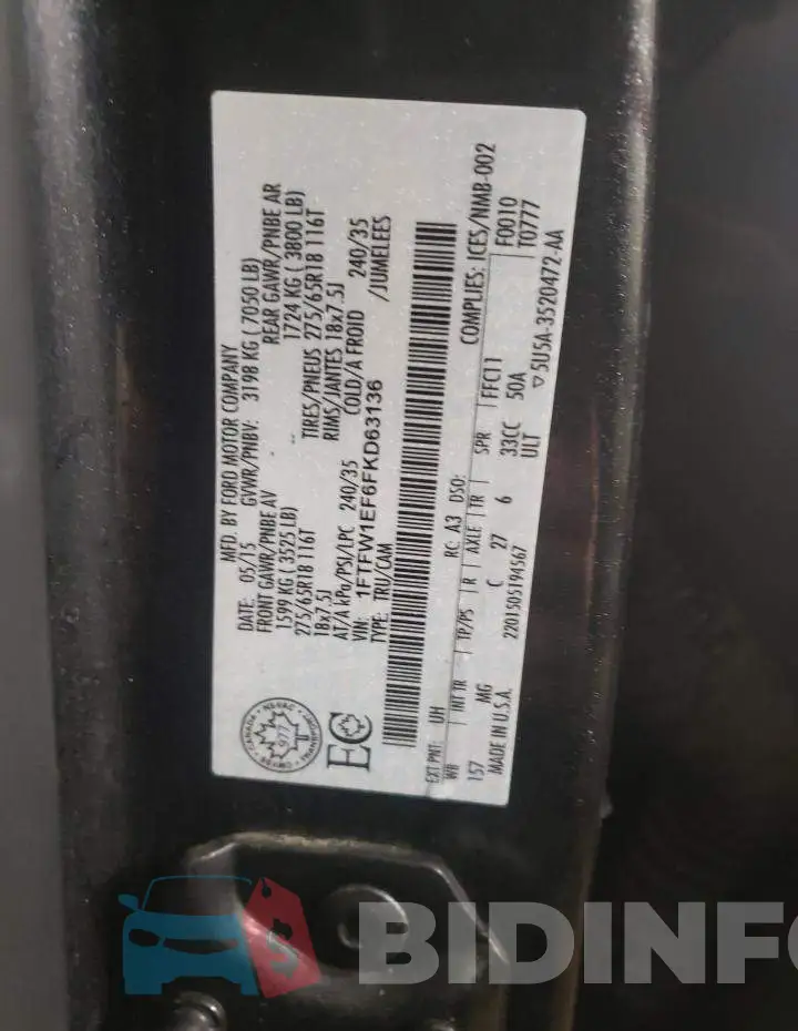 1FTFW1EF6FKD63136 Photo# 12