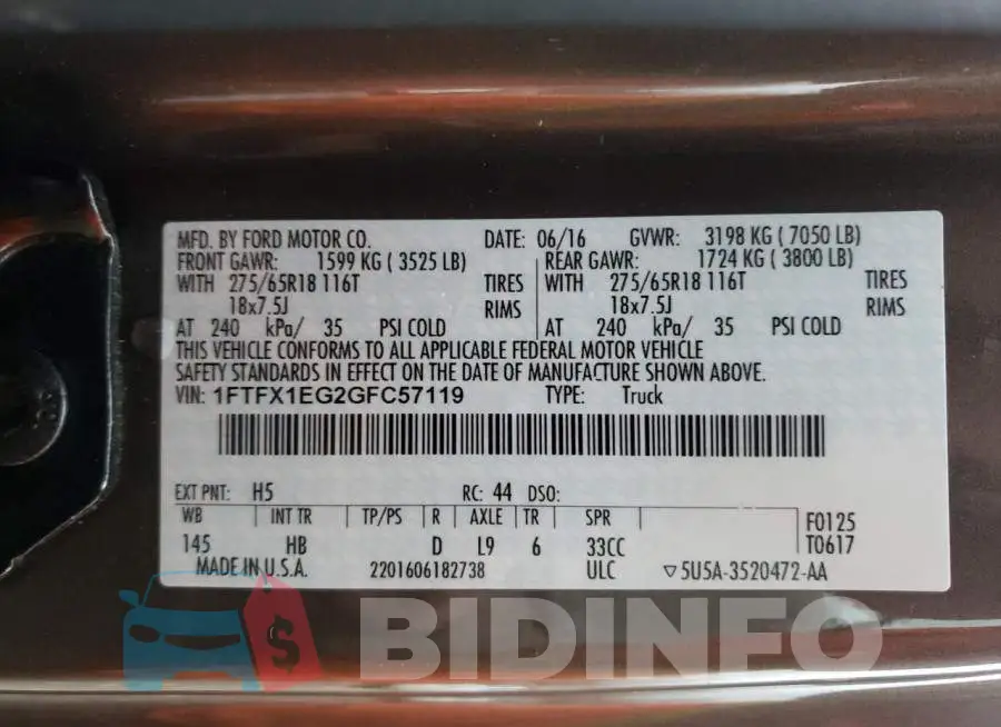 1FTFX1EG2GFC57119 Photo# 12