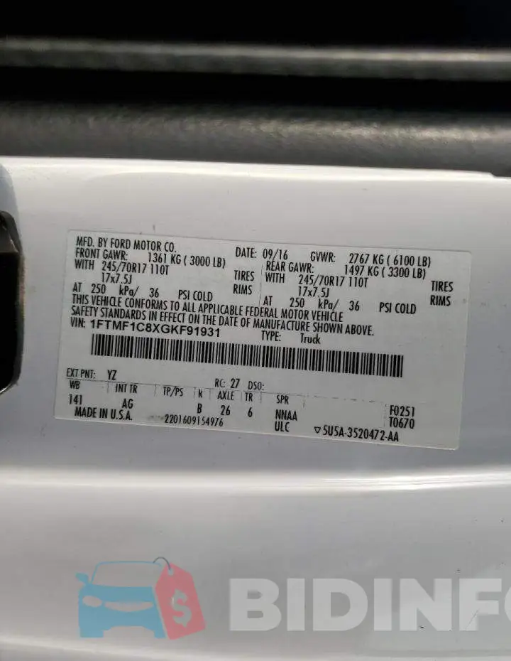 1FTMF1C8XGKF91931 Photo# 12