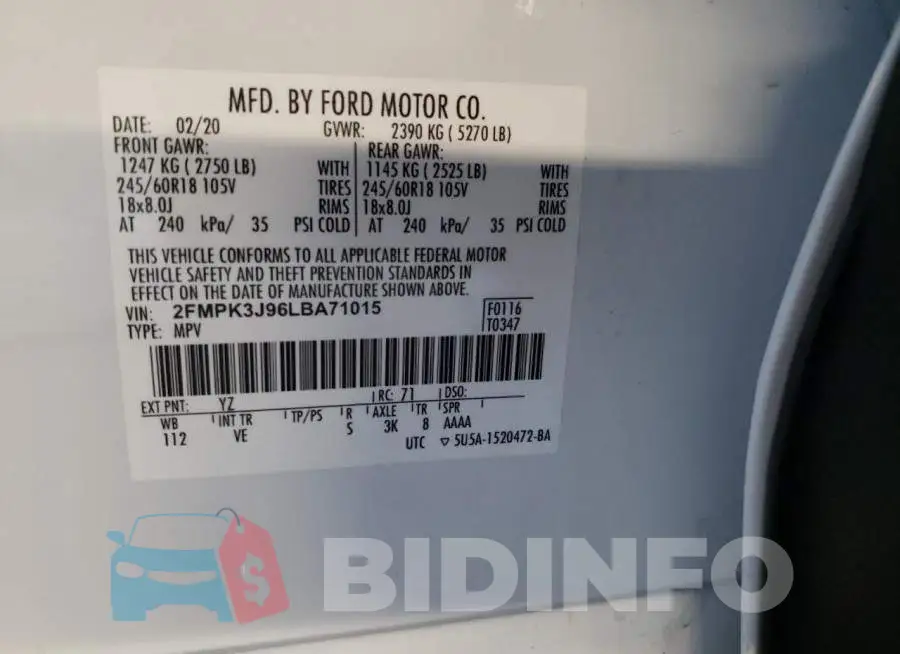 2FMPK3J96LBA71015 Photo# 10