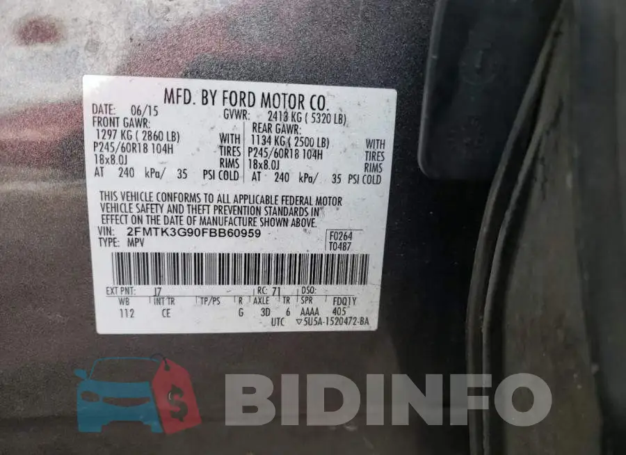 2FMTK3G90FBB60959 Photo# 12
