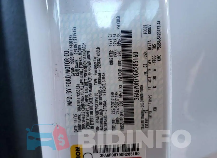 3FA6P0H79GR285160 Photo# 10