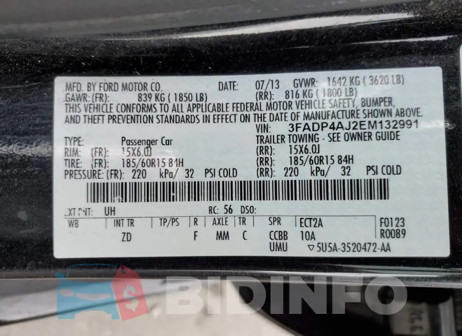 3FADP4AJ2EM132991 Photo# 12