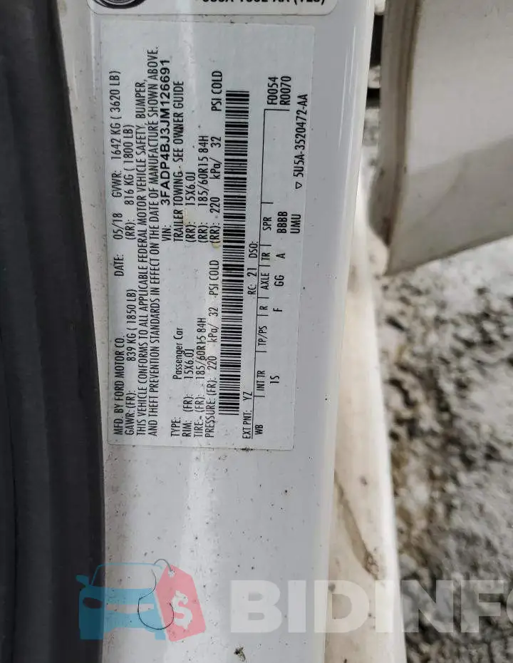 3FADP4BJ3JM126691 Photo# 12