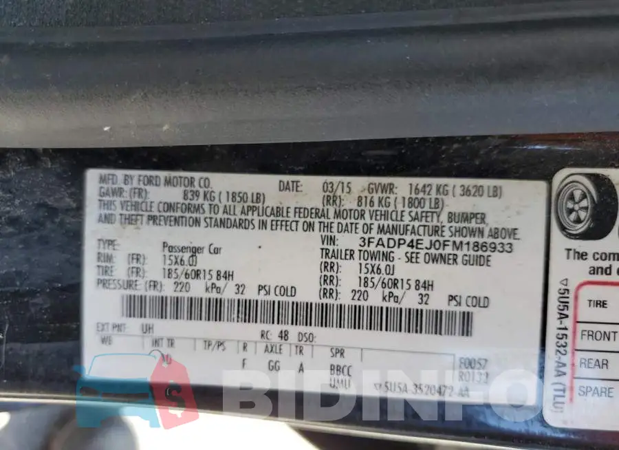 3FADP4EJ0FM186933 Photo# 10
