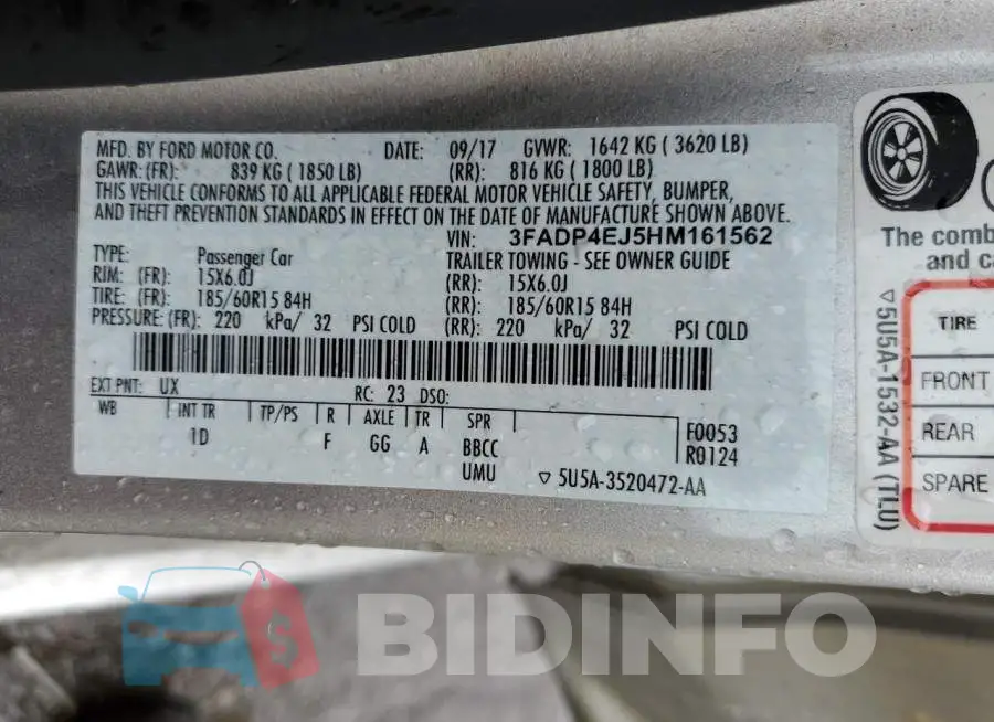 3FADP4EJ5HM161562 Photo# 12
