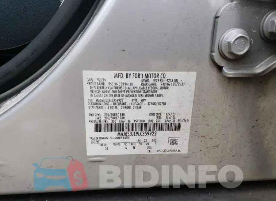 MAJ6S3JL9LC359922 Photo# 13
