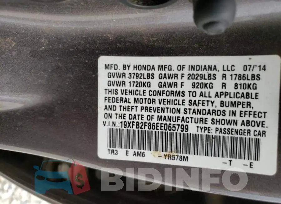 19XFB2F86EE065799 Photo# 12