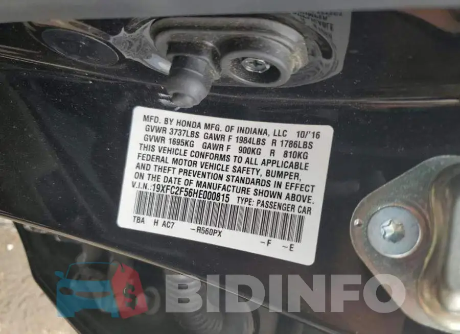 19XFC2F56HE000815 Photo# 12