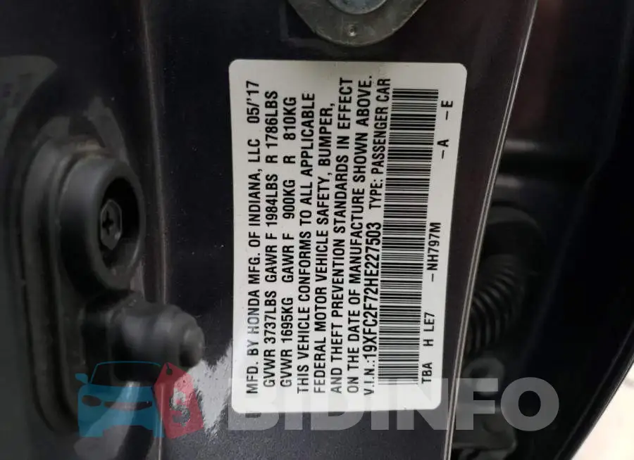 19XFC2F72HE227503 Photo# 12
