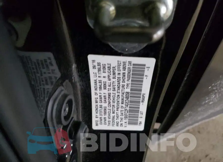 19XFC2F74GE248058 Photo# 12