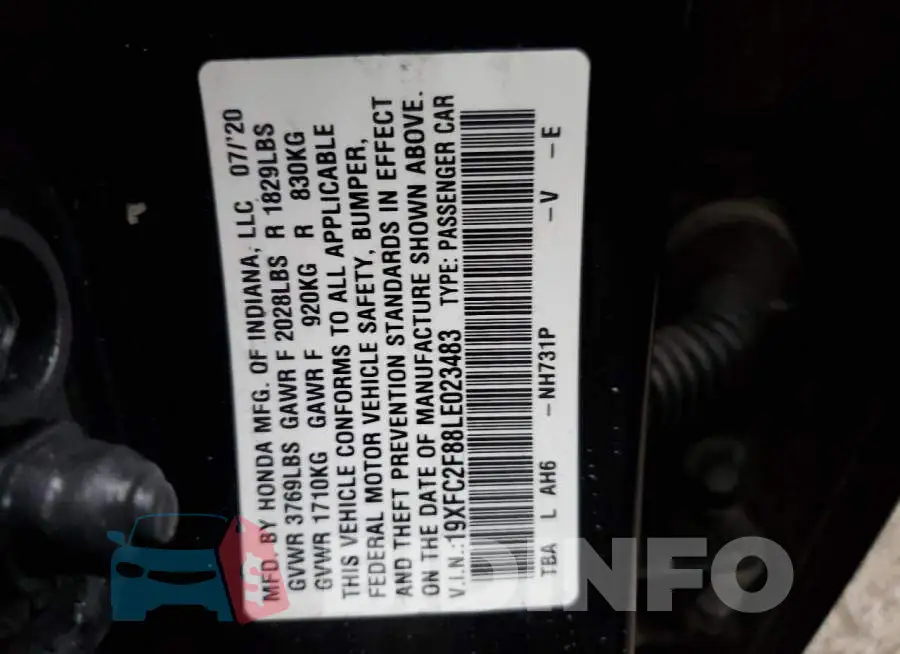 19XFC2F88LE023483 Photo# 12