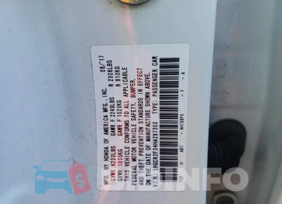 1HGCR2F34HA297300 Photo# 12
