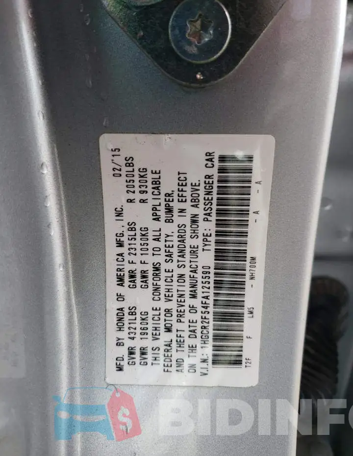 1HGCR2F54FA125590 Photo# 13