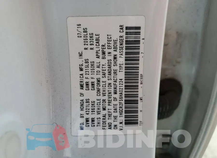 1HGCR2F56HA021234 Photo# 13