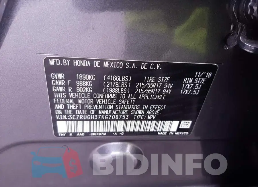 3CZRU6H37KG708753 Photo# 13