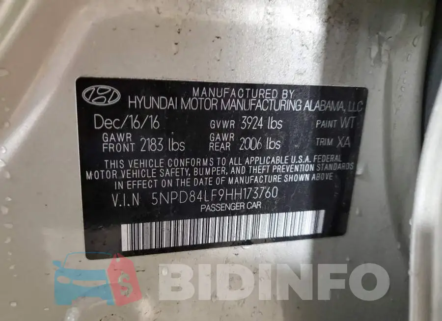 5NPD84LF9HH173760 Photo# 13