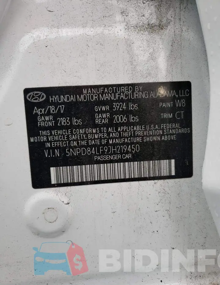 5NPD84LF9JH219450 Photo# 12