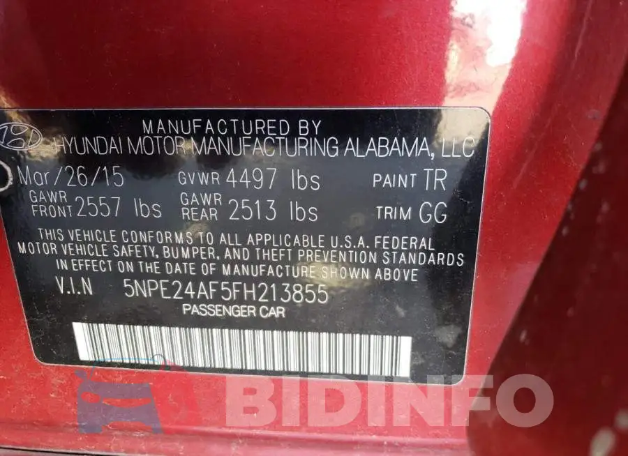 5NPE24AF5FH213855 Photo# 13