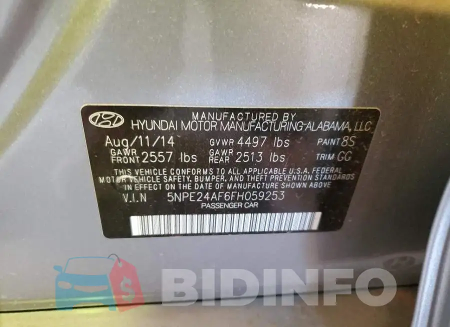 5NPE24AF6FH059253 Photo# 13