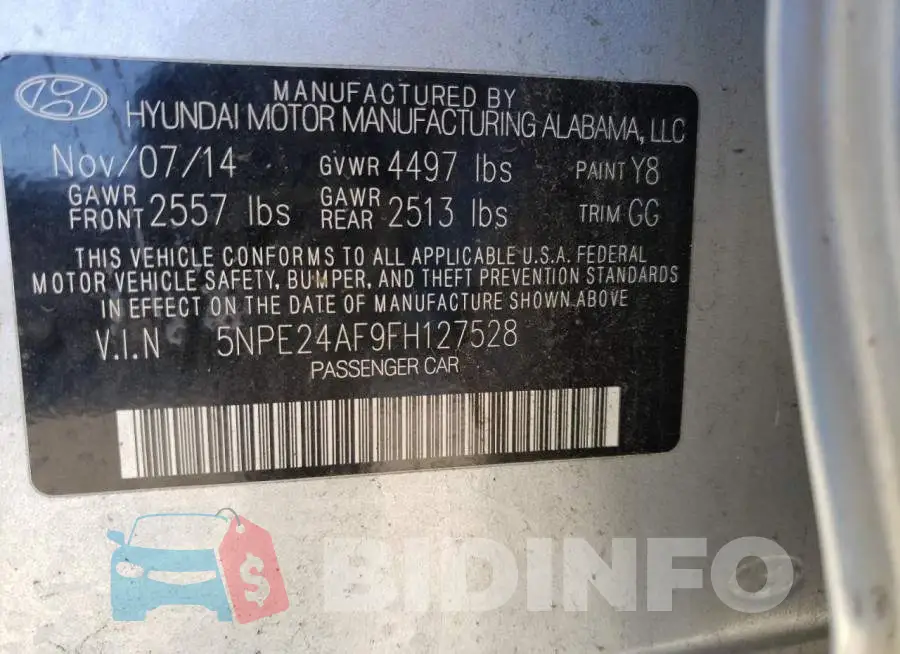 5NPE24AF9FH127528 Photo# 12