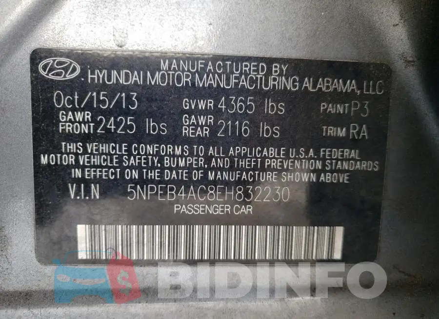 5NPEB4AC8EH832230 Photo# 12