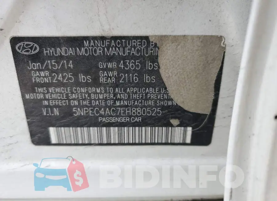 5NPEC4AC7EH880525 Photo# 12