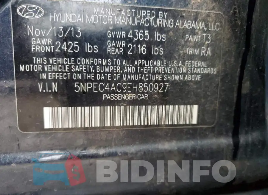 5NPEC4AC9EH850927 Photo# 12