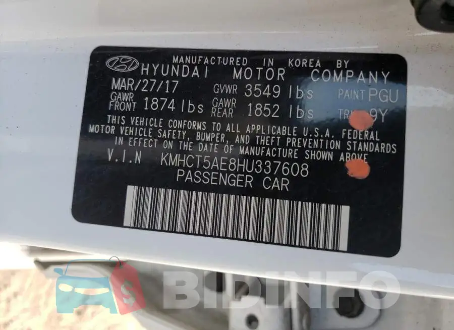 KMHCT5AE8HU337608 Photo# 12