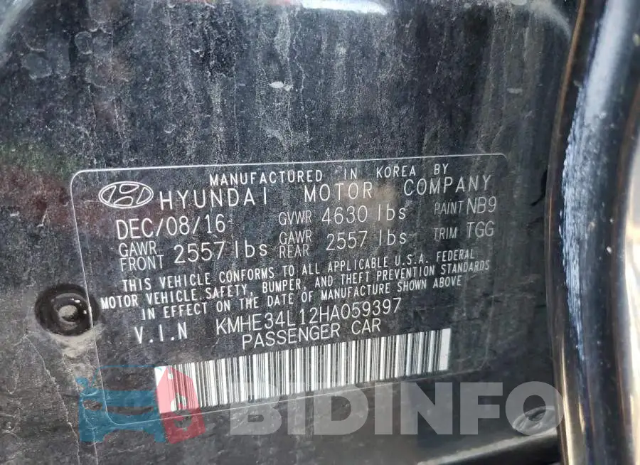 KMHE34L12HA059397 Photo# 13