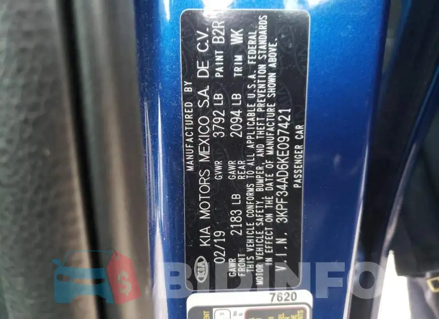 3KPF34AD6KE097421 Photo# 13