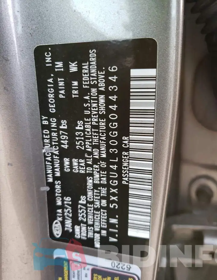 5XXGU4L30GG044346 Photo# 12